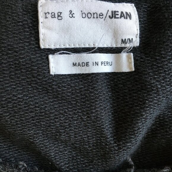 RAG & BONE Dark Gray Long Sleeve Cut Out/Cold Shoulder Rolled Hem Shirt - Picture 2 of 13